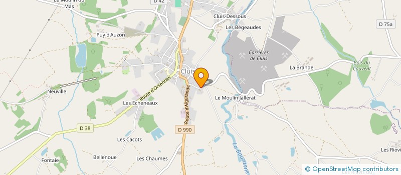 localisation de l'entreprise SAS AB ENERGIE à CLUIS