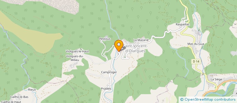 localisation de l'entreprise SAS AESTAS à SAINT-VINCENT-D OLARGUES