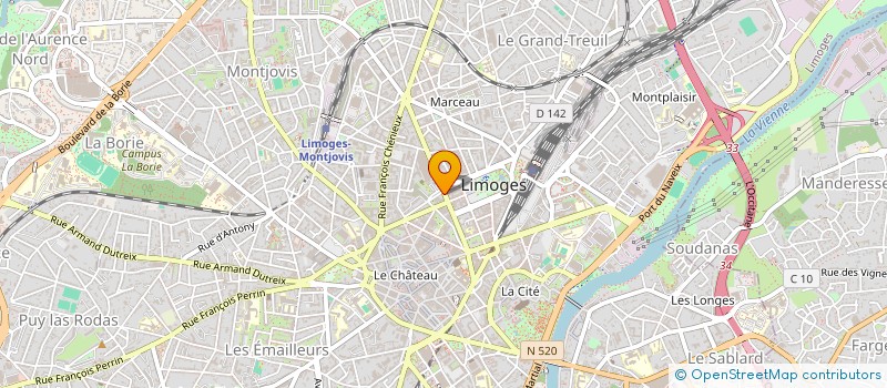 localisation de l'entreprise SAS AH  LIMOGES