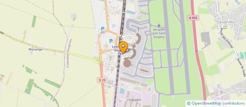 localisation de l'entreprise SAS BARS ET RESTAURANTS AEROPORT LYON ST EXUPERY à COLOMBIER-SAUGNIEU