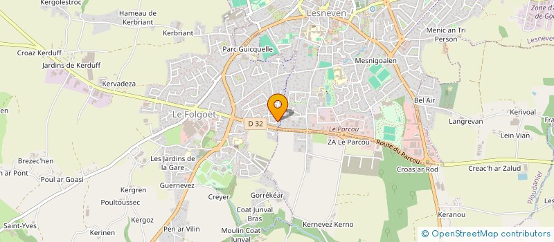 localisation de l'entreprise SAS BERGOT à LE FOLGOET