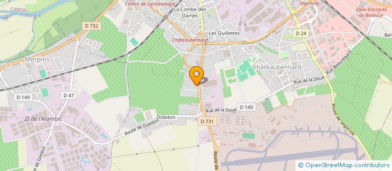localisation de l'entreprise SAS BIENVENUE AUTOMOBILE à CHATEAUBERNARD
