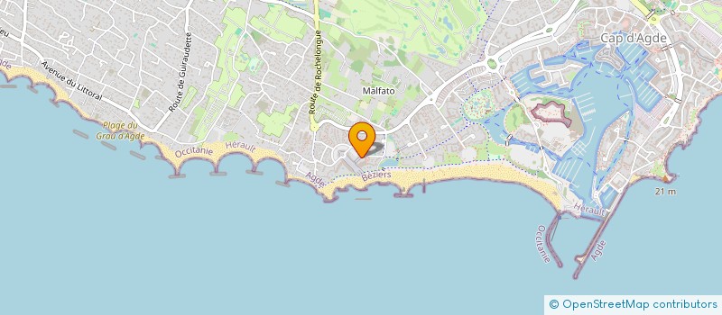 localisation de l'entreprise SAS BLUE BEACH  AGDE