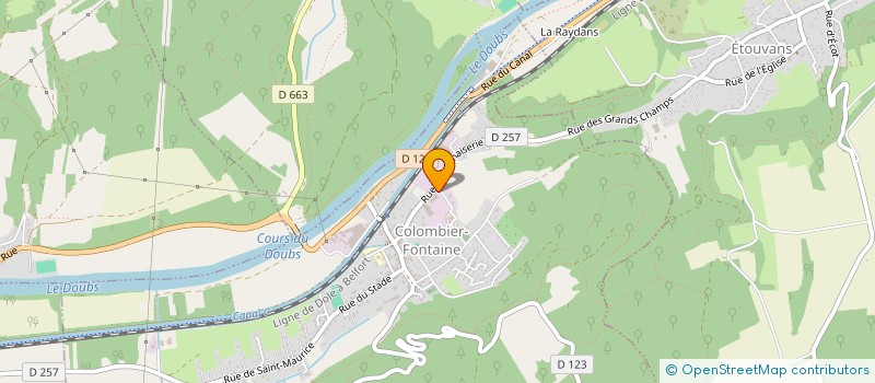 localisation de l'entreprise SAS BN  COLOMBIER-FONTAINE