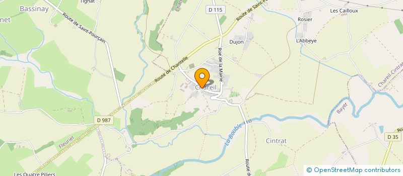 localisation de l'entreprise SAS BSJM  CHAREIL-CINTRAT