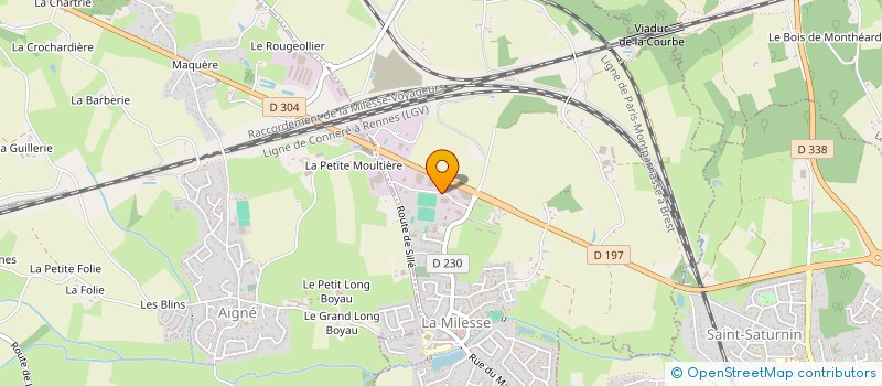 localisation de l'entreprise SAS CB72  LA MILESSE