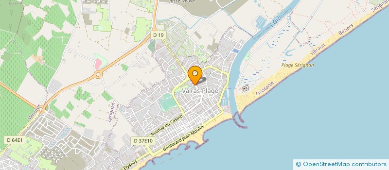 localisation de l'entreprise SAS CENTRAL CAMPING  VALRAS-PLAGE