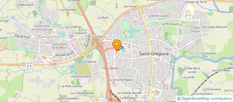 localisation de l'entreprise SAS CENTRE FOUGERETZ  SAINT-GREGOIRE