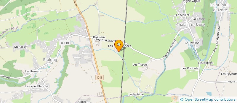 localisation de l'entreprise SAS CHALINOISE  CHALAIN-D'UZORE