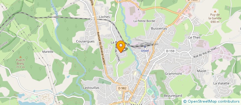 localisation de l'entreprise SAS CHATEAU DE LA BORDE à USSEL