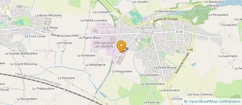 localisation de l'entreprise SAS CHATEAUBRIAND  ARGENTRE-DU-PLESSIS
