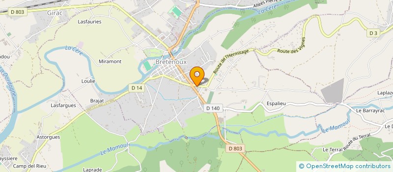 localisation de l'entreprise SAS CHRISTOPHE TRICOIRE  BRETENOUX