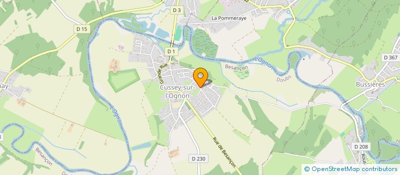 localisation de l'entreprise SAS CLARALEX  CUSSEY-SUR-L'OGNON