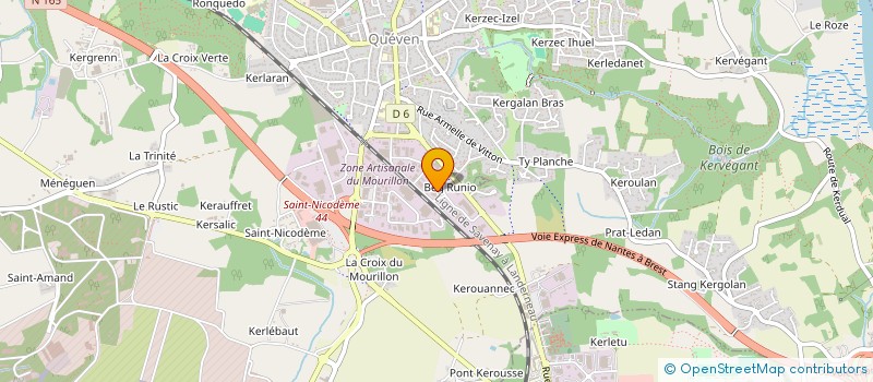 localisation de l'entreprise SAS E.C.B. ENTREPRISE CONSTRUCTION BATIMENTS  QUEVEN