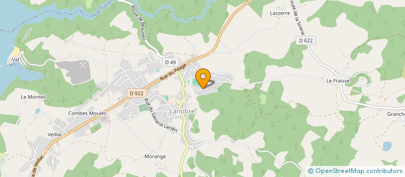 localisation de l'entreprise SAS FABRE TP à LANOBRE