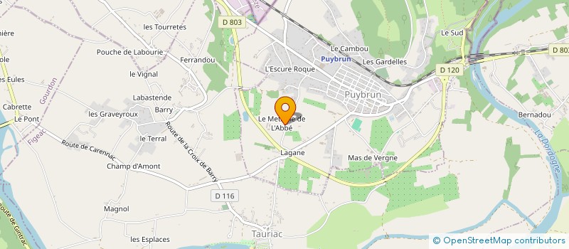 localisation de l'entreprise SAS GARDIENNAGE DORDOGNE 46  PUYBRUN