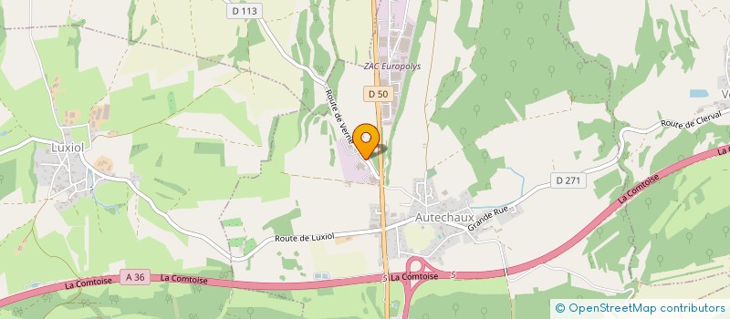 localisation de l'entreprise SAS HOLDING HB2E  AUTECHAUX