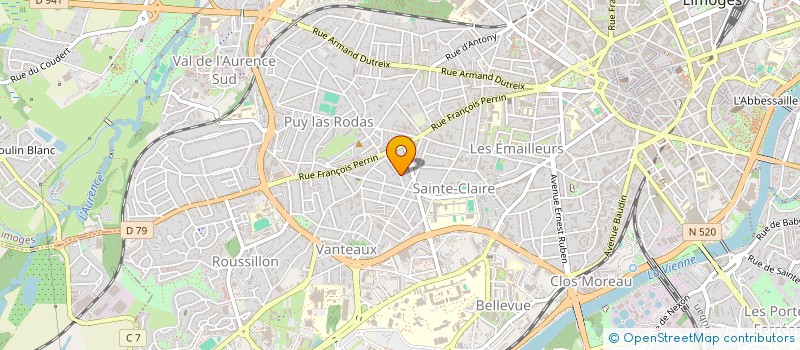 localisation de l'entreprise SAS JAUNAT  LIMOGES