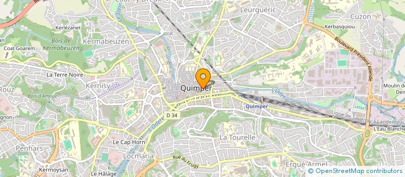 localisation de l'entreprise SAS JQ  QUIMPER