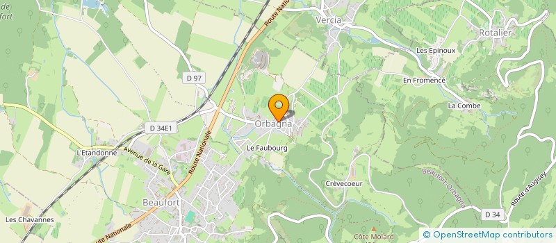 localisation de l'entreprise SAS K WOROBECK  BEAUFORT-ORBAGNA