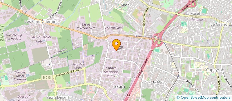 localisation de l'entreprise SAS L.M.O.  MERIGNAC