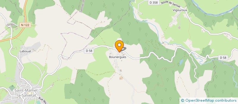 localisation de l'entreprise SAS LAMOUROUX DE BOURRIERGUES à SAINT-MAMET-LA-SALVETAT