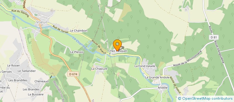 localisation de l'entreprise SAS LES AGUDES  TORSAC