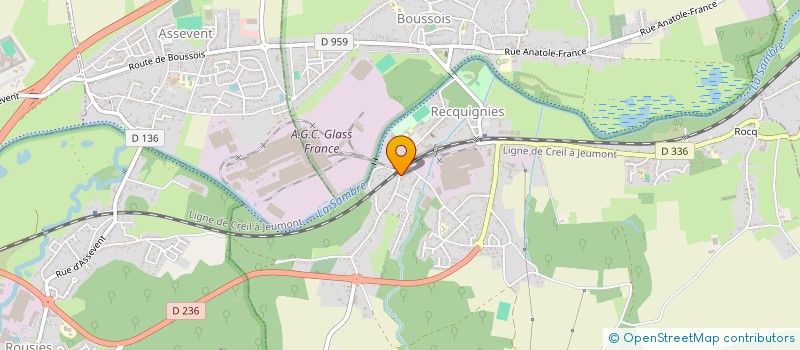 localisation de l'entreprise SAS METALLERIE SAMBRE HAINAUT à RECQUIGNIES