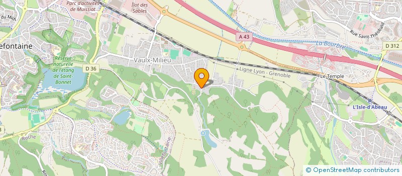 localisation de l'entreprise SAS QU'ON-FORM  VAULX-MILIEU