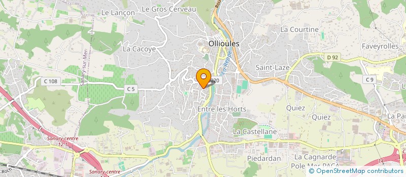 localisation de l'entreprise SAS RGE  OLLIOULES