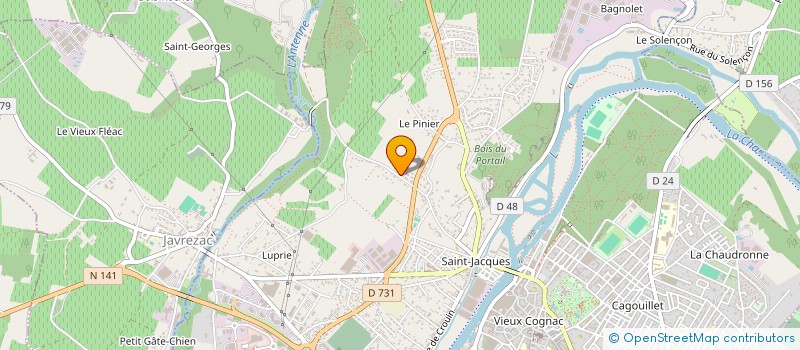 localisation de l'entreprise SAS ROGER PEINTURE à COGNAC
