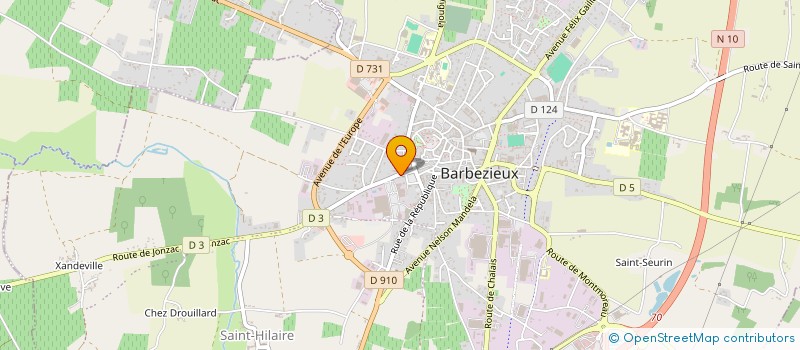 localisation de l'entreprise SAS ROSAM à BARBEZIEUX-SAINT-HILAIRE