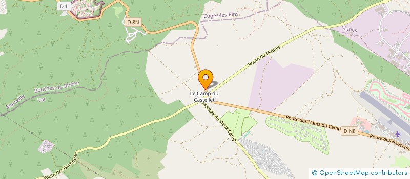 localisation de l'entreprise SAS STTP  LE CASTELLET