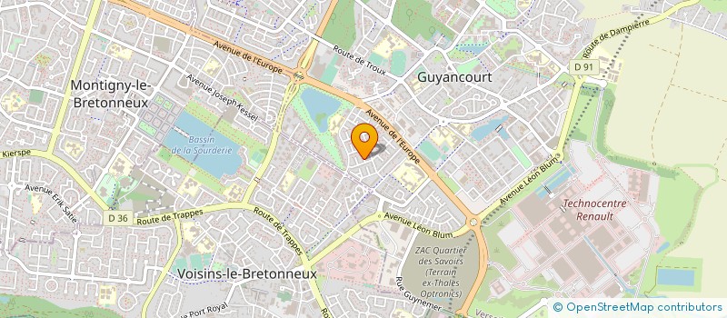 localisation de l'entreprise SAS SUNLUX à GUYANCOURT