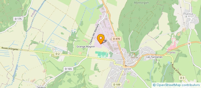 localisation de l'entreprise SAS T.T.S.  ORGELET