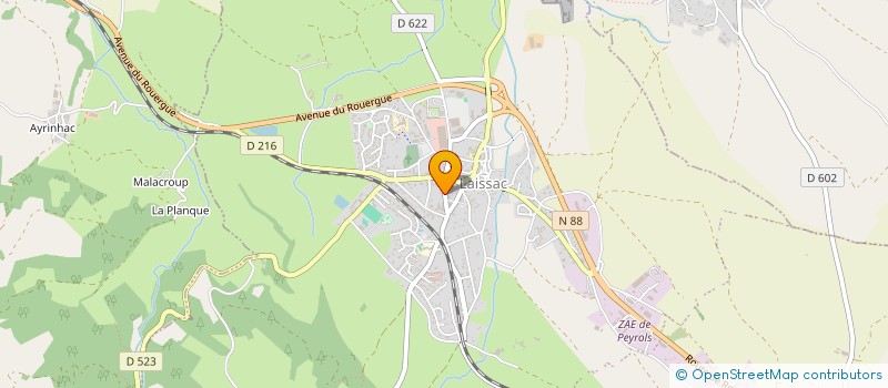 localisation de l'entreprise SAS VANS LAISSAC  LAISSAC-SEVERAC L'EGLISE