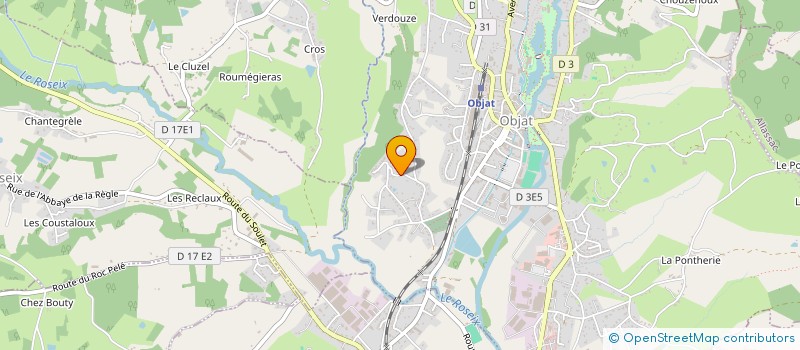 localisation de l'entreprise SAS VERDOUZE  OBJAT
