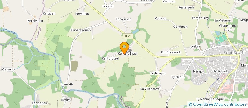 localisation de l'entreprise SAS YJ  PONT-SCORFF