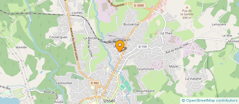 localisation de l'entreprise SASSEL à USSEL