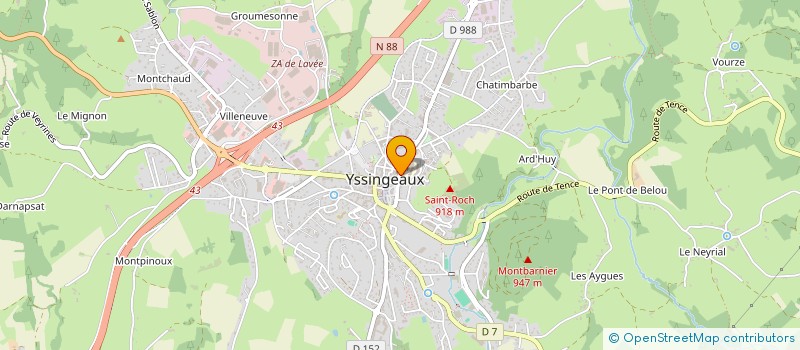 localisation de l'entreprise SASU BRUGUIER  YSSINGEAUX