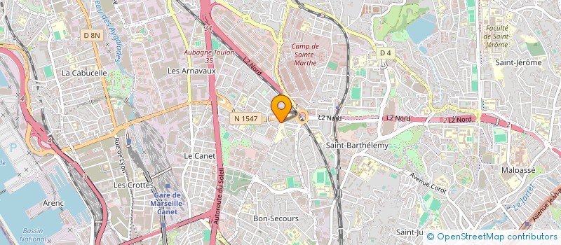 localisation de l'entreprise SASU TAXI PACA M13 à MARSEILLE