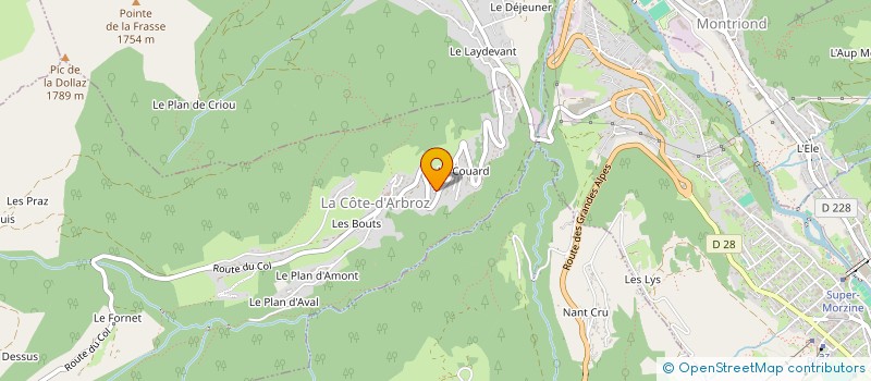 localisation de l'entreprise SATIS à LA COTE-D'ARBROZ