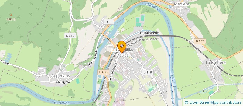 localisation de l'entreprise SAUJEA  L'ISLE-SUR-LE-DOUBS