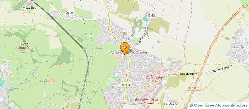 localisation de l'entreprise SAUT A L'ELASTIQUE RODEZ  SEBAZAC-CONCOURES