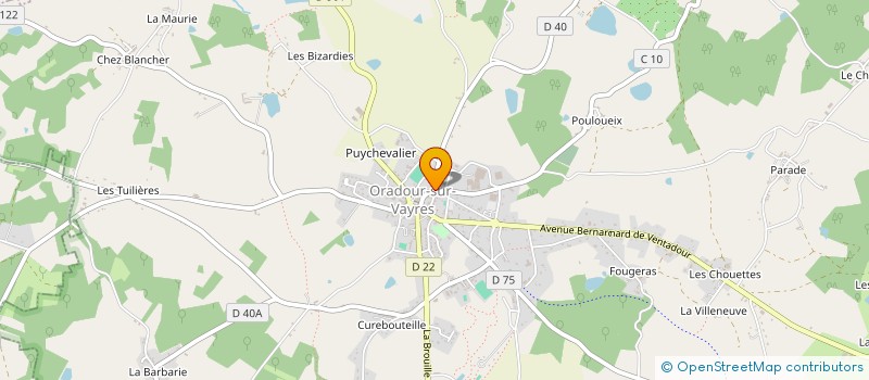 localisation de l'entreprise SAUVEGARDE DU PETIT PATRIMOINE RURAL SPIRITUEL LIMOUSIN  ORADOUR-SUR-VAYRES