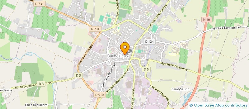 localisation de l'entreprise SB AUTO à BARBEZIEUX-SAINT-HILAIRE