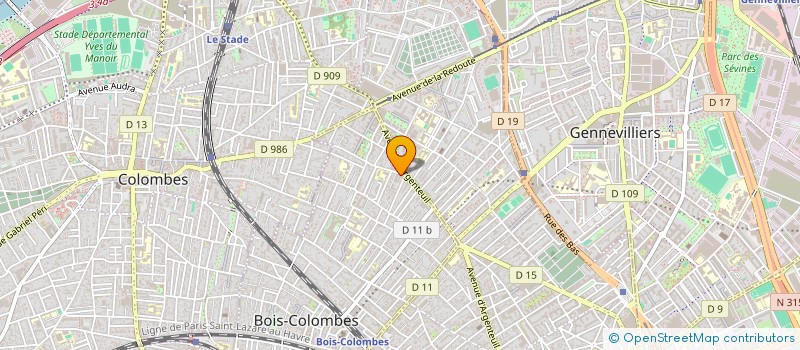 localisation de l'entreprise SB-CREATION à BOIS-COLOMBES