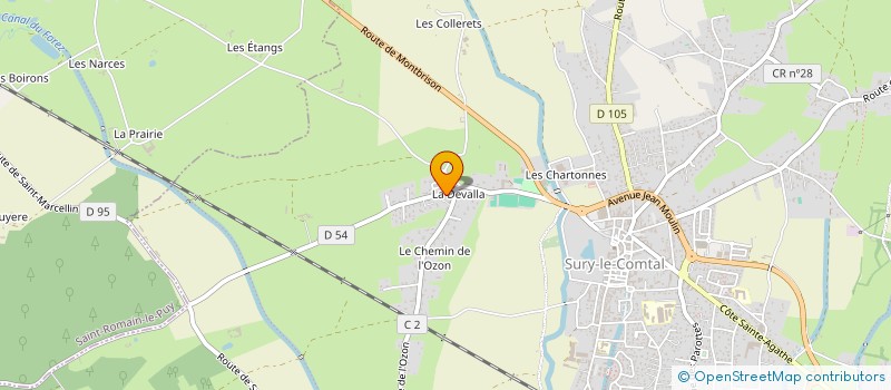 localisation de l'entreprise SB METALLERIE à SURY-LE-COMTAL