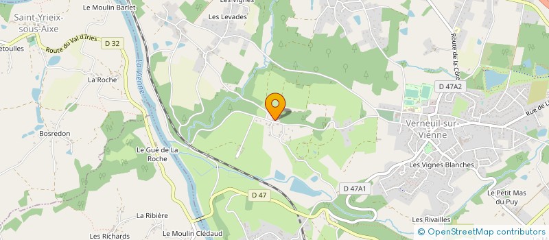 localisation de l'entreprise SB TERRASSEMENT à VERNEUIL-SUR-VIENNE