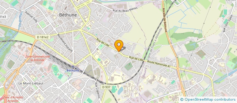 localisation de l'entreprise SBBL HANDBALL BETHUNE à BETHUNE